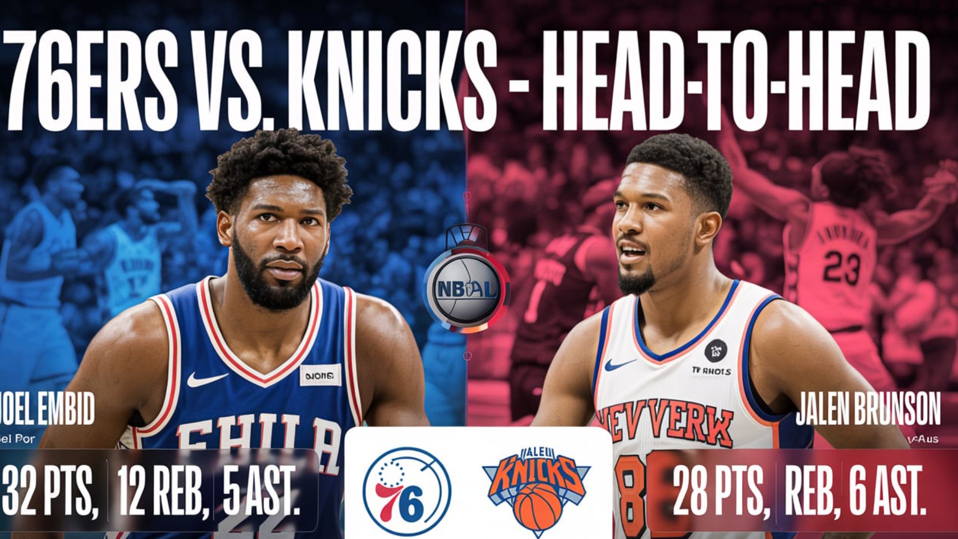 76ers vs knicks match player stats