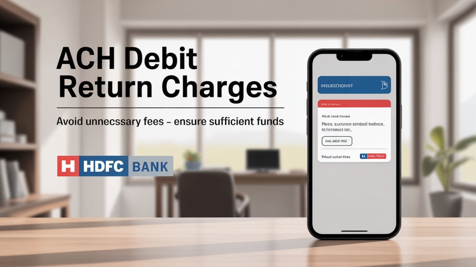 ACH Debit Return Charges in HDFC