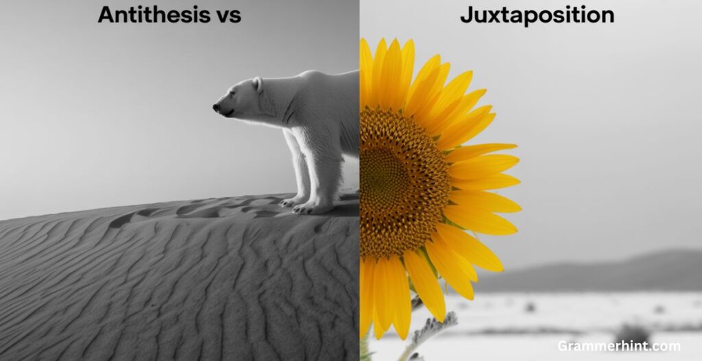 Antithesis vs Juxtaposition